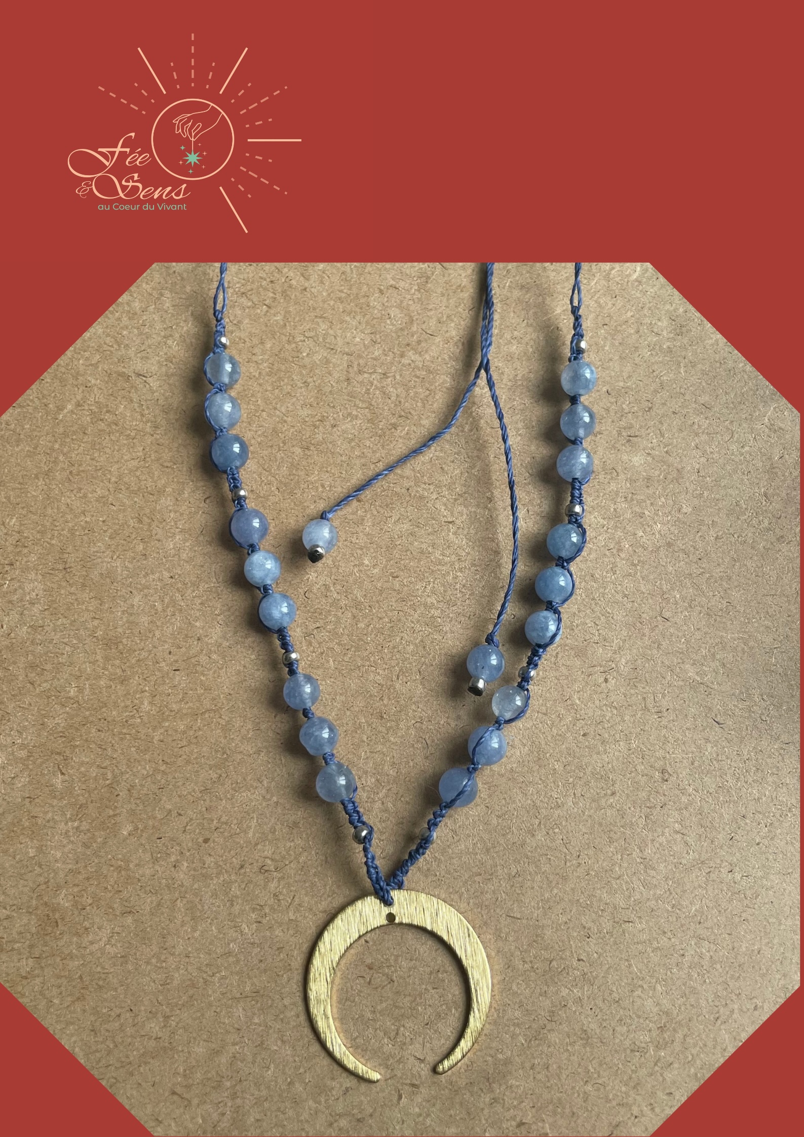 Collier Eclipse Douce- Calcite bleue